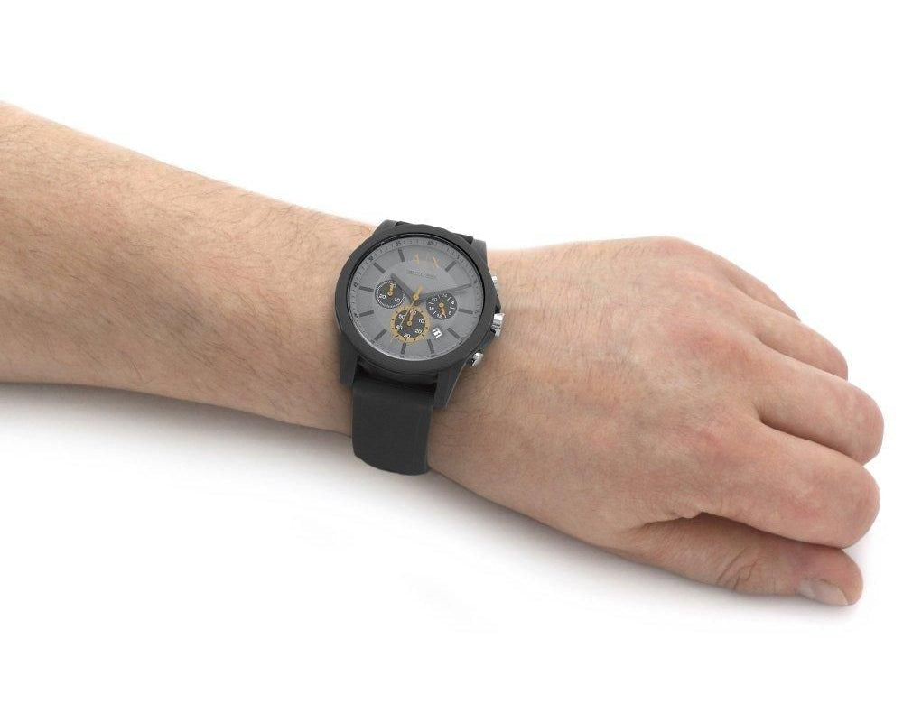 Armani Exchange Outerbanks AX7123 Men's Chronograph Watch – Grey Dial with Grey Silicone Strap