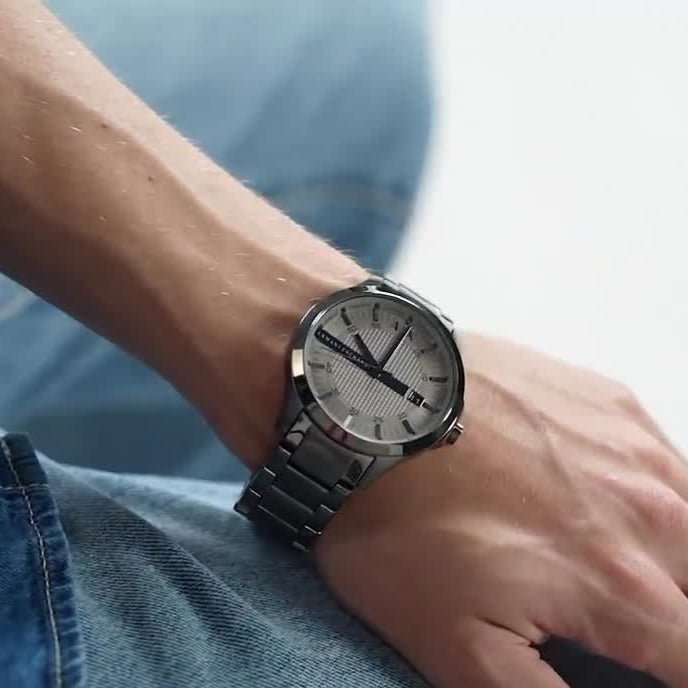 Armani Exchange Hampton AX2194 Men's Chronograph – Grey Dial with Matching Grey Stainless Steel Strap